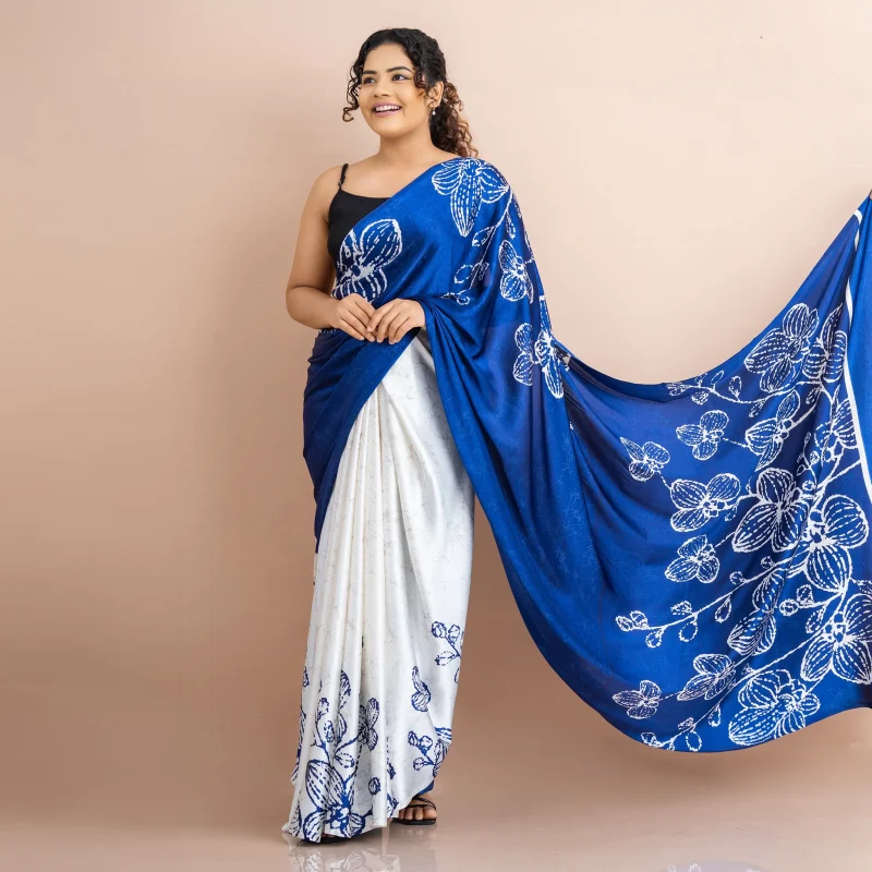 Silk Bathik Saree  - SB0014 - Image 3