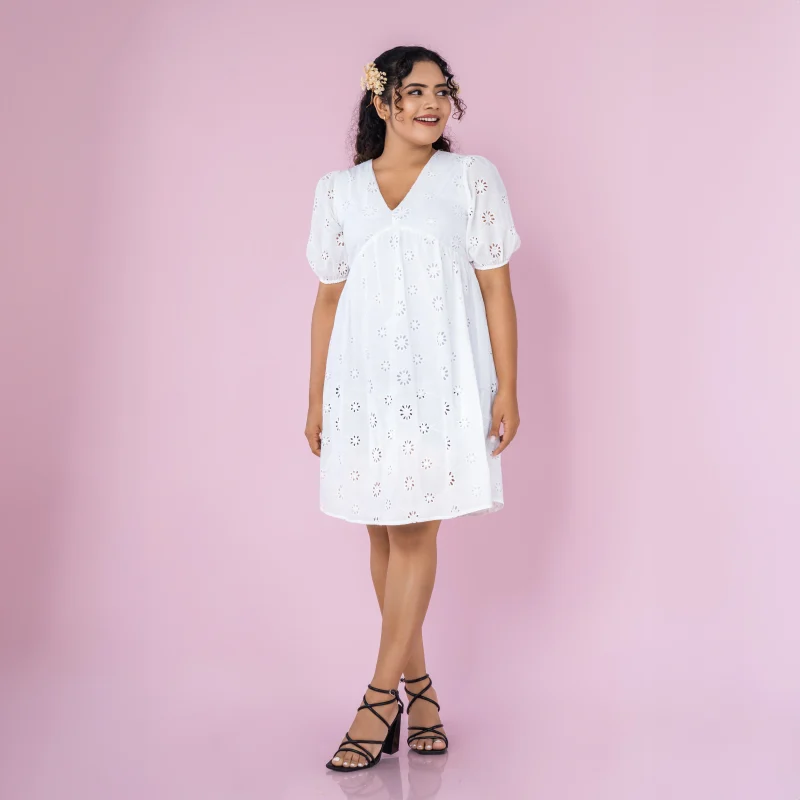 Tilly V-Neck Cutlon Mini Frock - Image 2