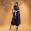 Mesh High Neck Midi Dress - Image 2