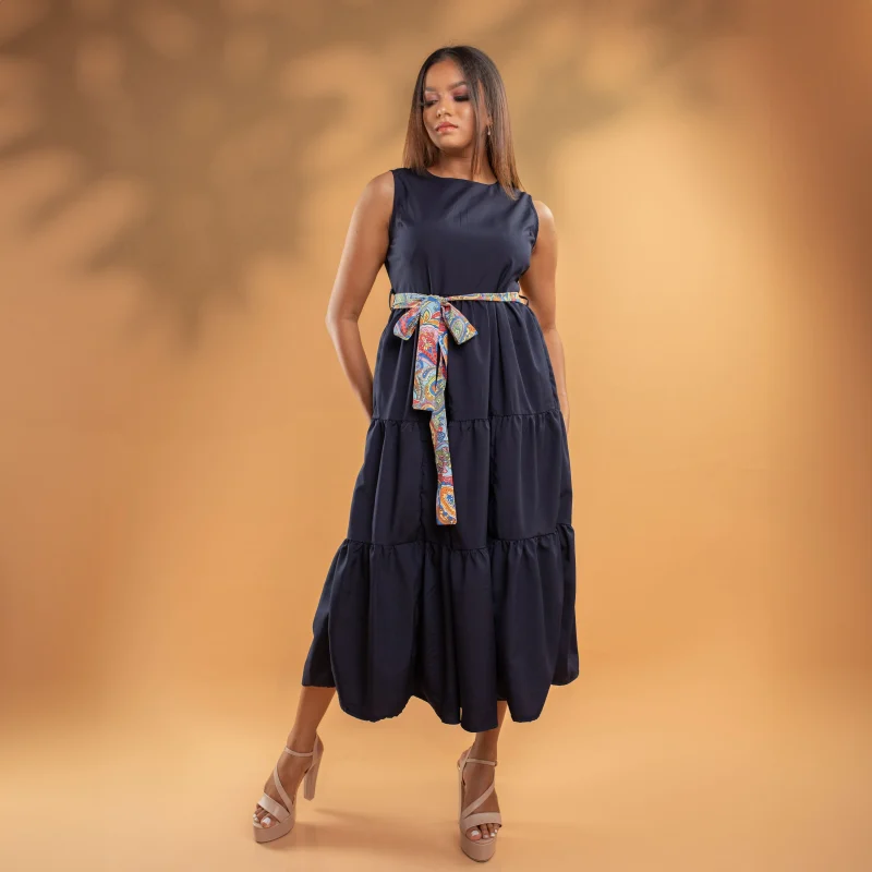 Mesh High Neck Midi Dress - Image 2