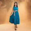 Mesh High Neck Midi Dress - Image 3