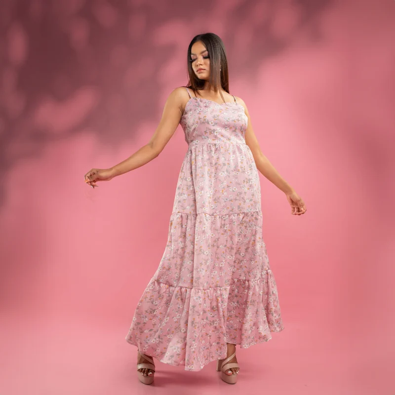Sky Floral Maxi Dress - Image 2