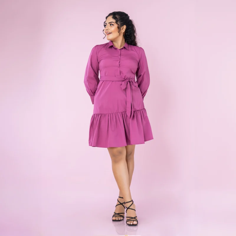 Talia Collar Mini Dress - Image 2