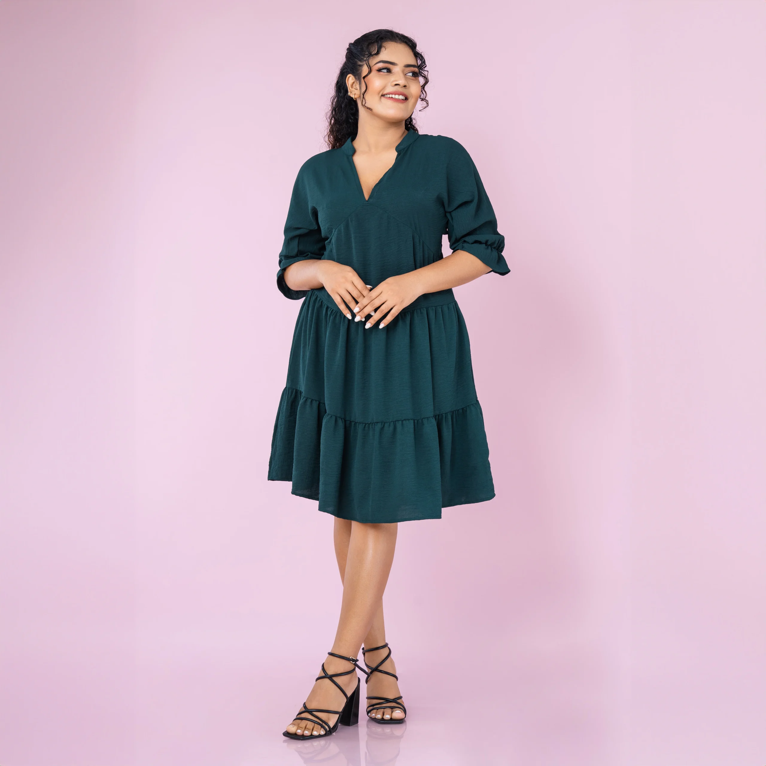 Violet Deep Neck Mini Frock