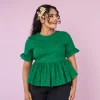 Valerie Embroidered Peplum Shell Top - Image 6