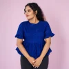 Valerie Embroidered Peplum Shell Top - Image 2