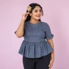 Valerie Embroidered Peplum Shell Top - Image 4