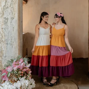 Oleena Four Colors Maxi Dress
