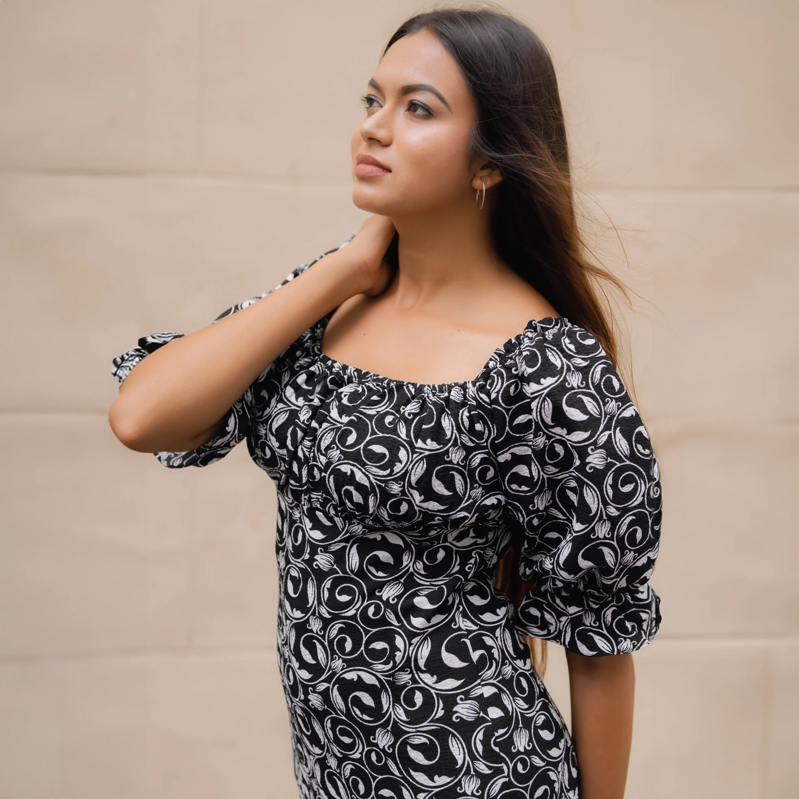 Stacey Square-Neck Maxi Dress