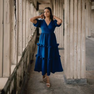 Gabbie Cross-Over Midi Dress