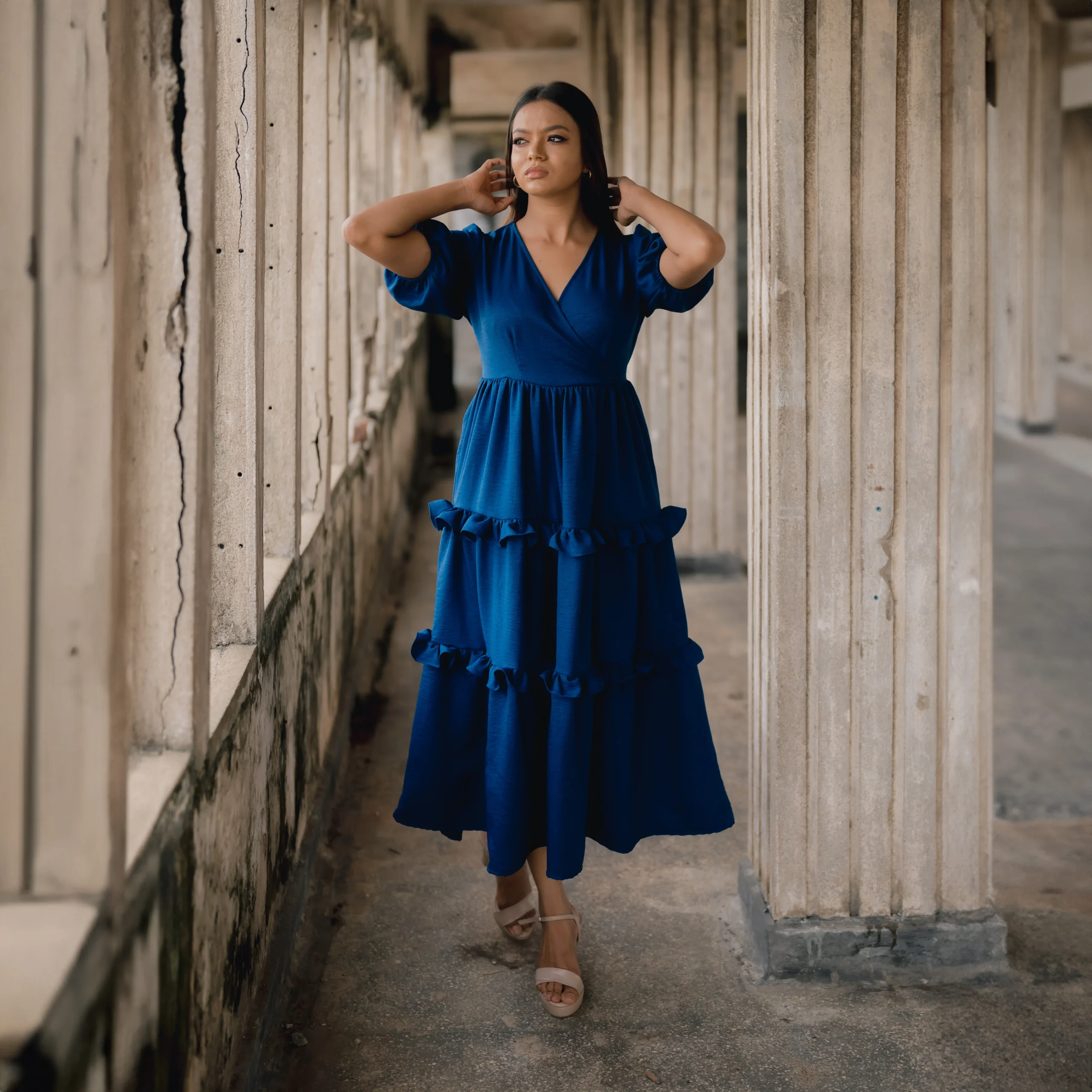 Gabbie Cross-Over Midi Dress
