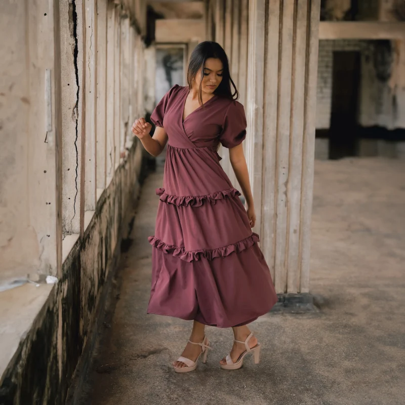 Gabbie Cross-Over Midi Dress - Image 3