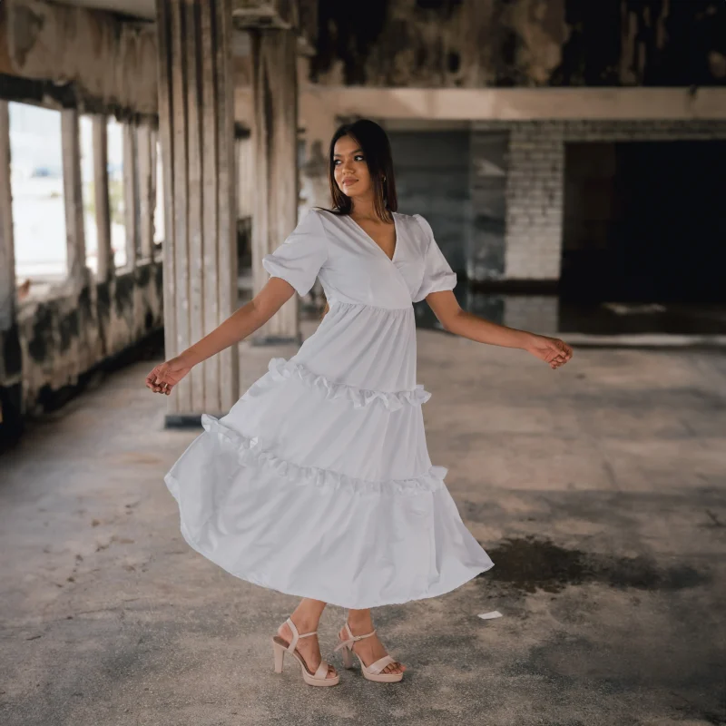 Gabbie Cross-Over Midi Dress - Image 4