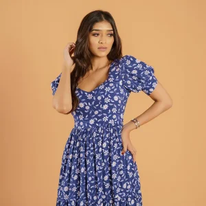 Sapphire Bloom Maxi Dress