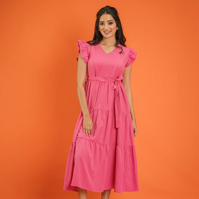 Ruffle Tiered Midi Dress