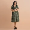 Floral Puff-Sleeve Midi Dress - Image 2