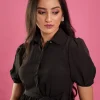 Button-Up Tiered Mini Dress - Image 2