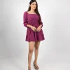 Classic Square Neck Mini Dress - Image 3