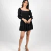 Classic Square Neck Mini Dress - Image 6