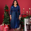 Holiday Glam Wrap Dress - Image 3