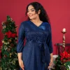 Holiday Glam Wrap Dress - Image 2
