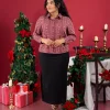 Holiday Glam Printed Shirt Dress - Image 2