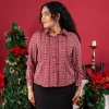 Holiday Glam Printed Shirt Dress - Image 3