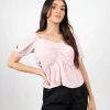 Gathered Elegance Peplum Top - Image 4