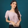 Gathered Elegance Peplum Top - Image 7