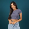 Classic Ribbed Crop Tee - Image 9