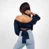 Off-Shoulder Ruched Crop Top - Image 9