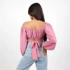 Off-Shoulder Ruched Crop Top - Image 11