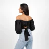 Off-Shoulder Ruched Crop Top - Image 3