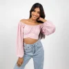 Off-Shoulder Ruched Crop Top - Image 6