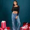Serene Eyelet Long Sleeve Crop Top - Image 5