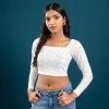 Serene Eyelet Long Sleeve Crop Top