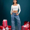 Serene Eyelet Long Sleeve Crop Top - Image 2
