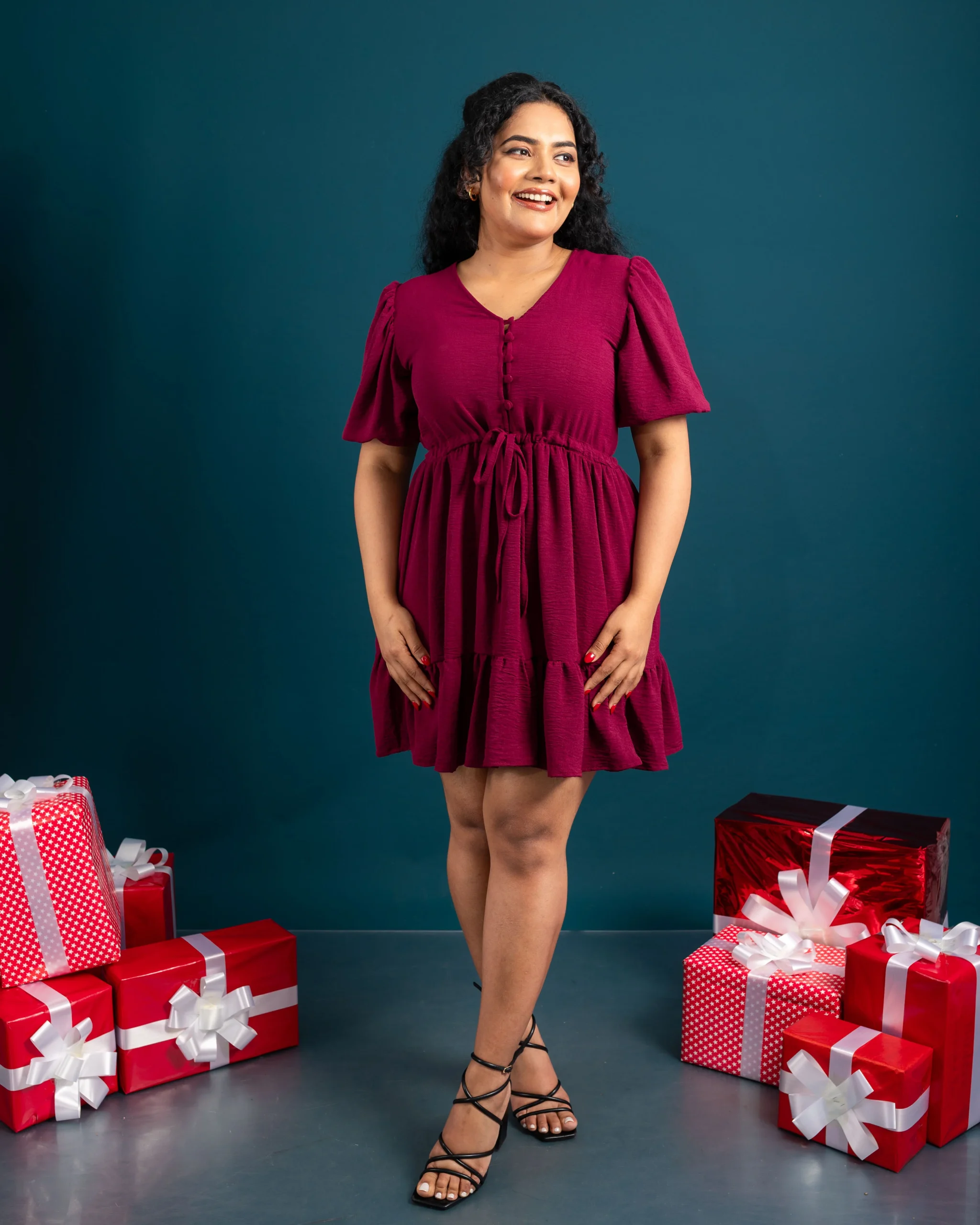 Festive Elegance Flare Dress