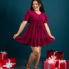Festive Elegance Flare Dress - Image 2