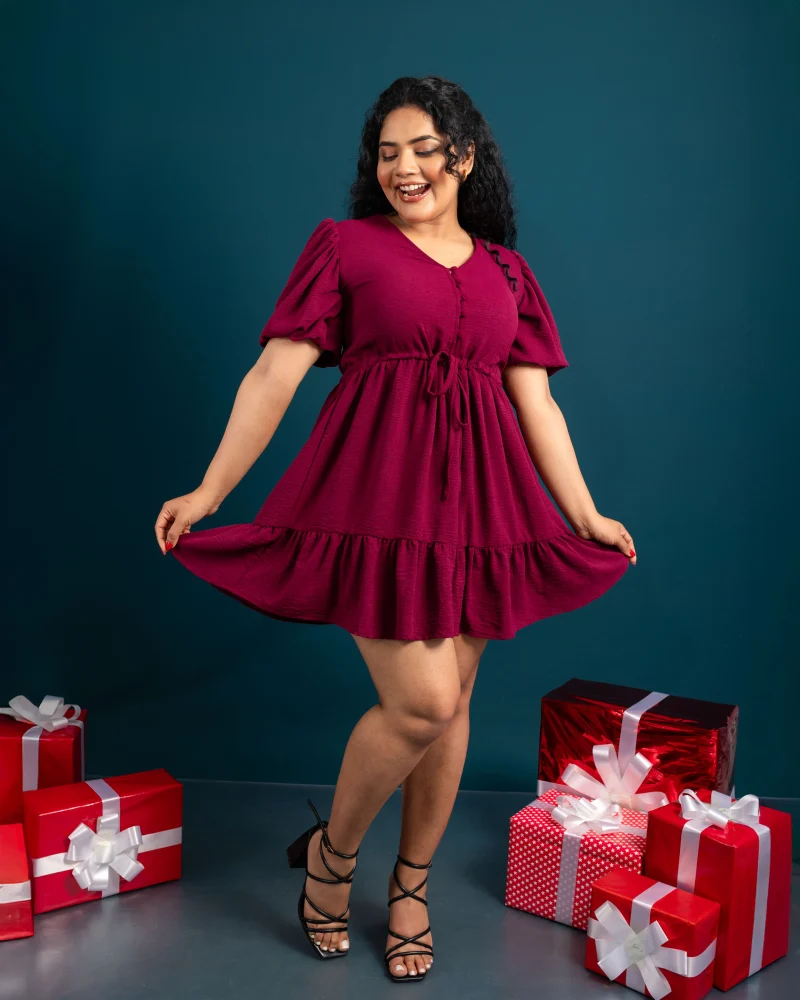 Festive Elegance Flare Dress - Image 2