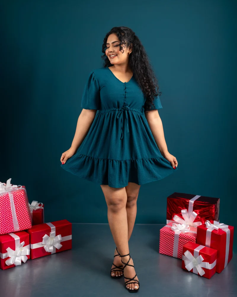 Festive Elegance Flare Dress - Image 5