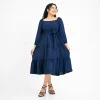 Elegance Tie-Belt Midi Dress - Image 2