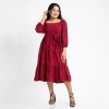 Elegance Tie-Belt Midi Dress