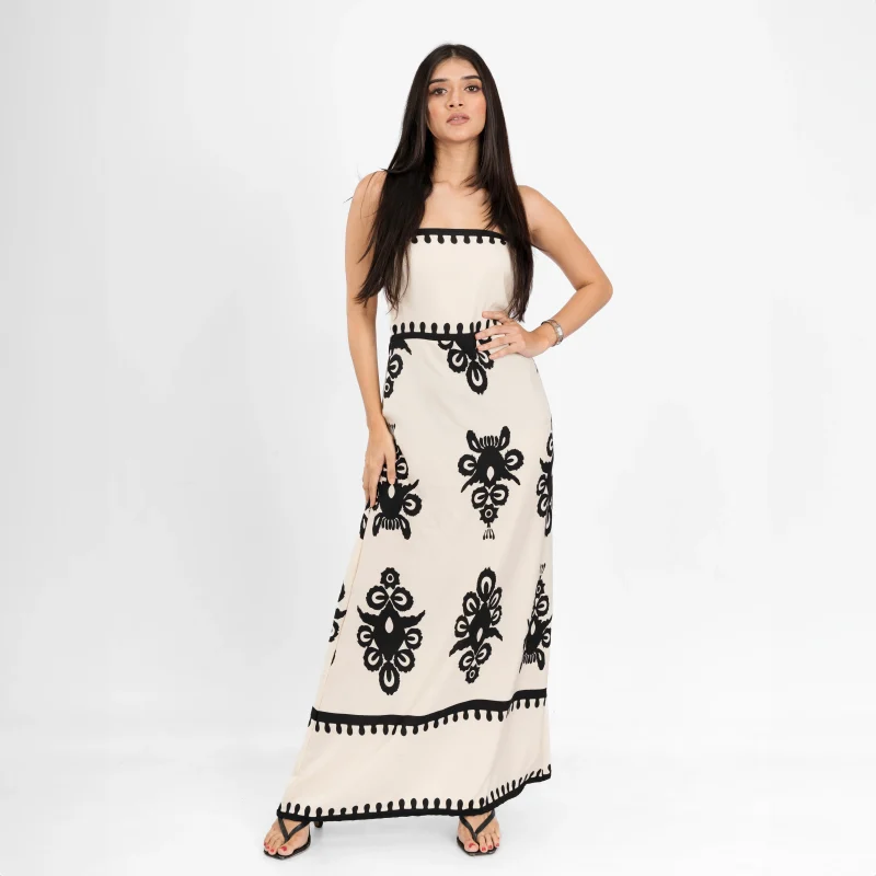 Patterned Bandeau Maxi Dress - Image 6