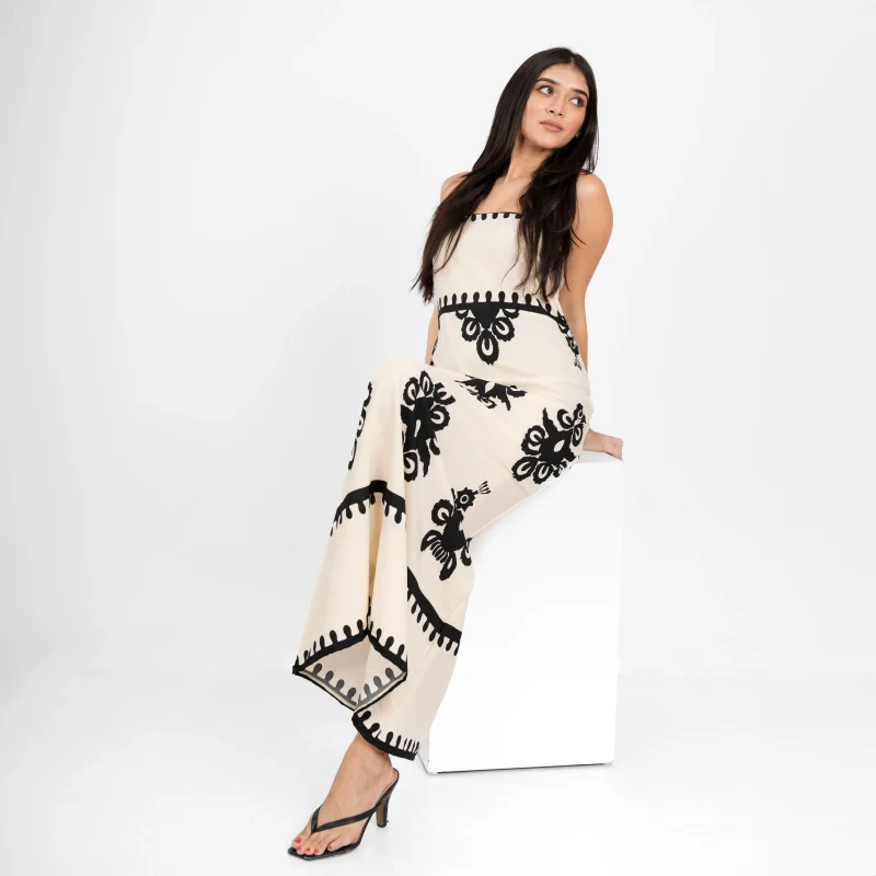 Patterned Bandeau Maxi Dress - Image 4