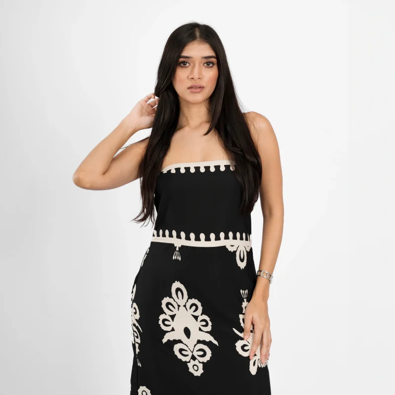 Patterned Bandeau Maxi Dress - Image 2
