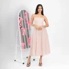 Eyelet Bandeau Midi Dress - Image 4