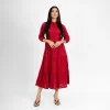 Graceful Eyelet Tiered Midi Dress - Image 6