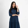 Graceful Eyelet Tiered Midi Dress