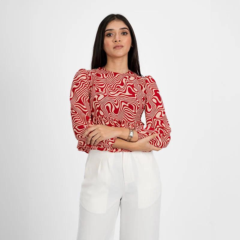 Modern Swirl Statement Blouse